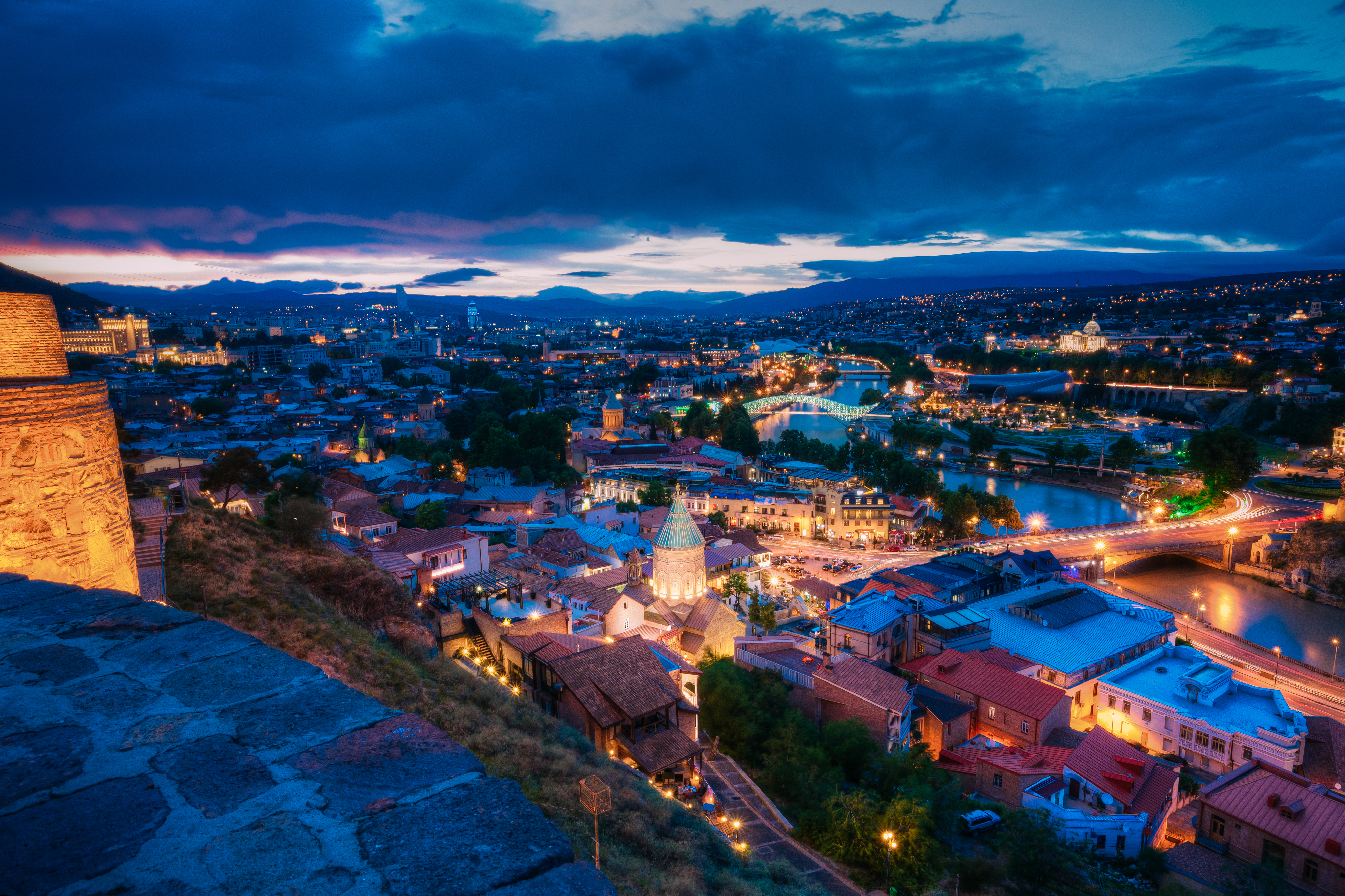 Scenic Top View Of Evening Cityscape With All Famous Landmarks I
